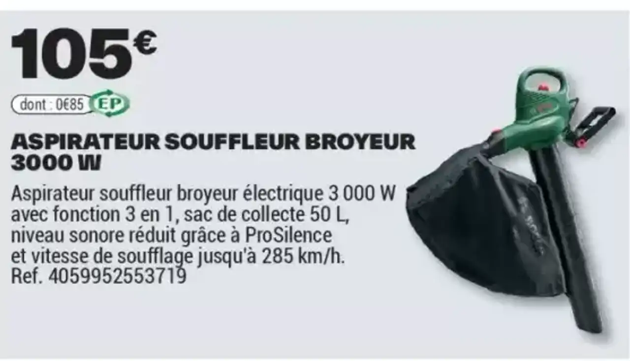 ASPIRATEUR SOUFFLEUR BROYEUR 3000 W