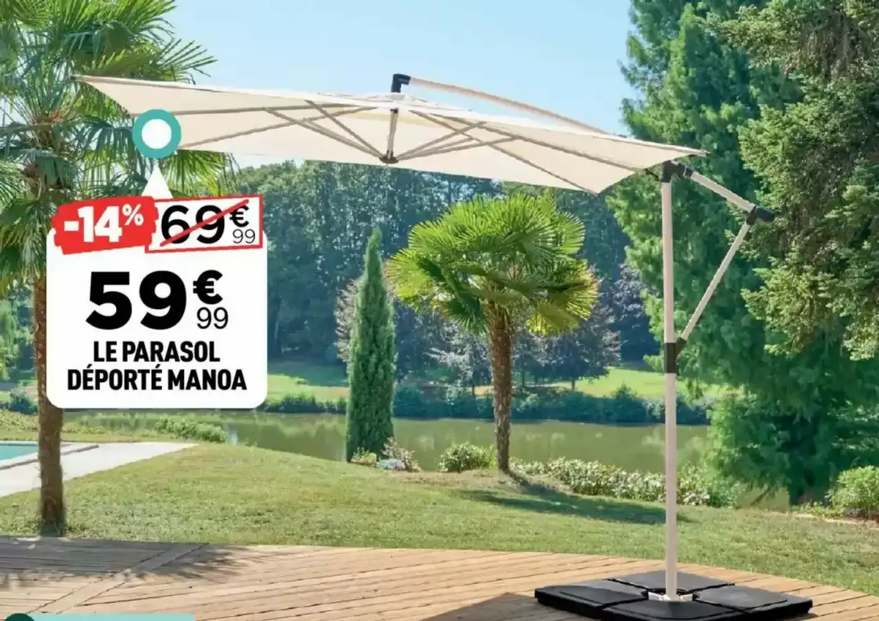 Le parasol déporté Manoa Hesperide