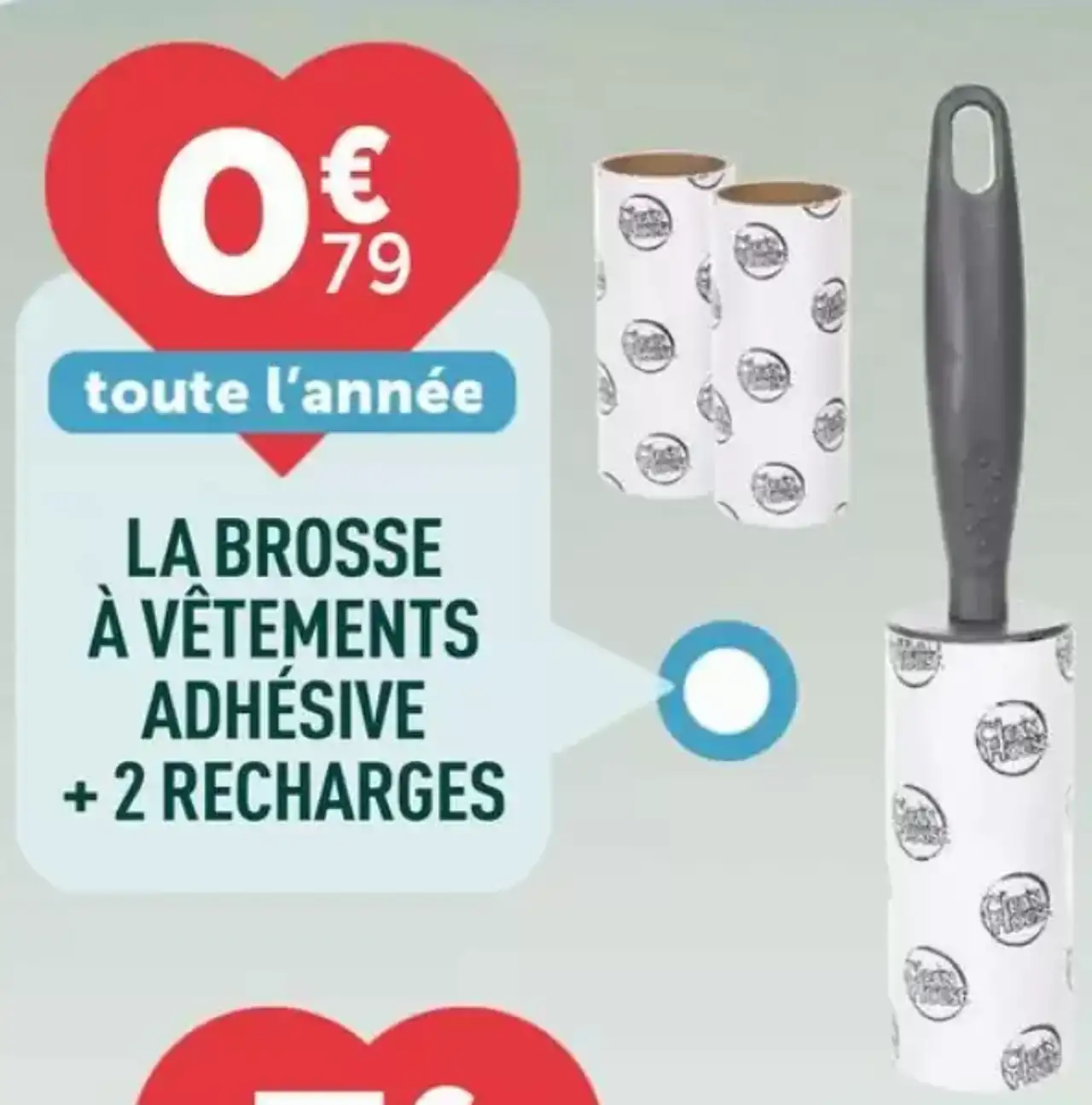 LA BROSSE À VÊTEMENTS ADHÉSIVE + 2 RECHARGES