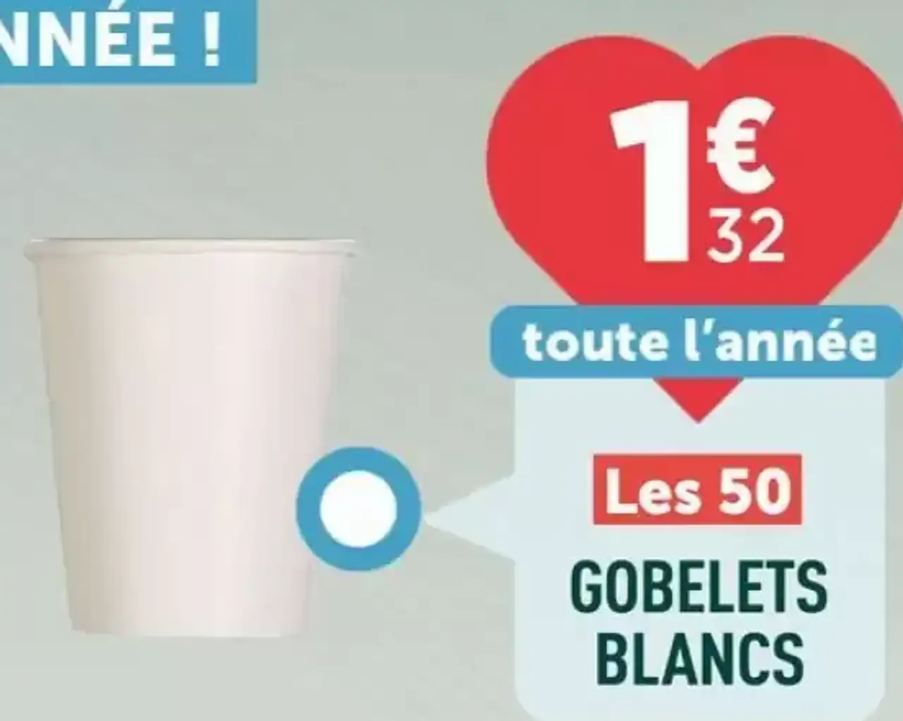 Les 50 GOBELETS BLANCS
