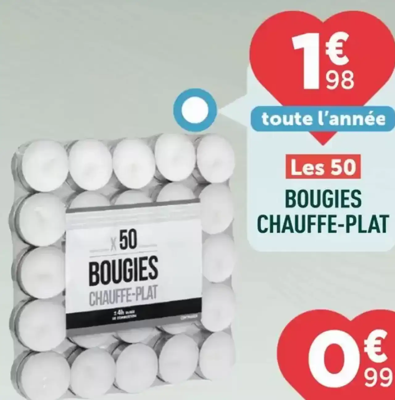 Les 50 BOUGIES CHAUFFE-PLAT