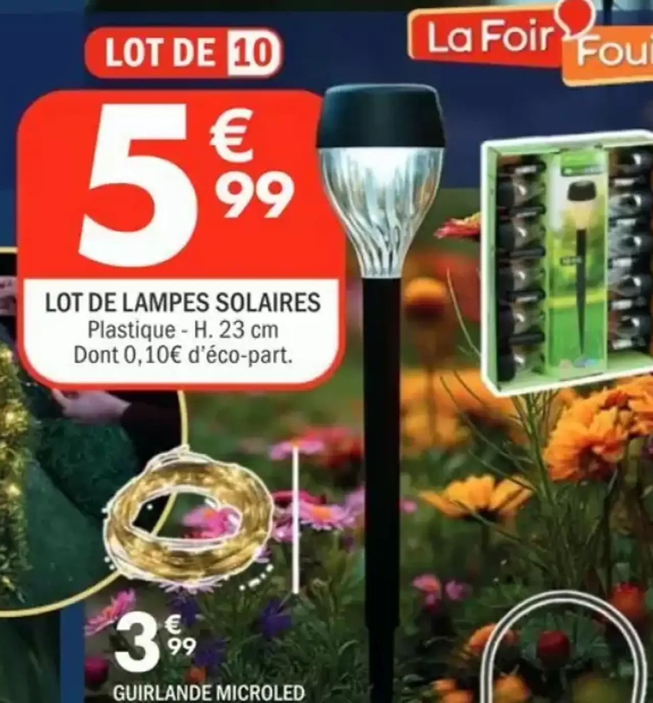 LOT DE LAMPES SOLAIRES Plastique - H. 23 cm