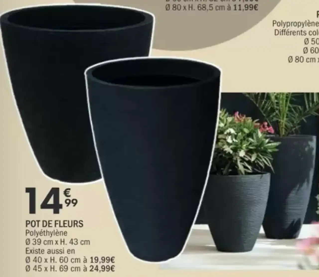 POT DE FLEURS Polyéthylène