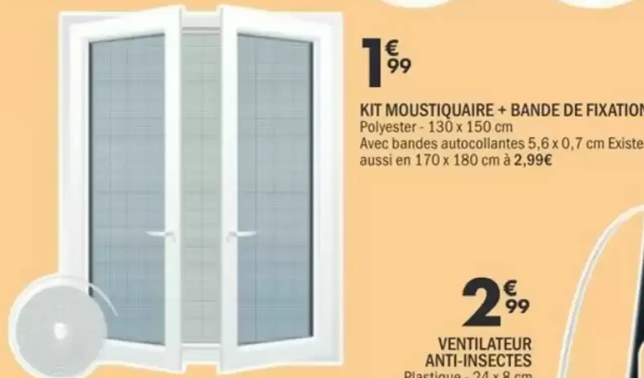 KIT MOUSTIQUAIRE + BANDE DE FIXATION