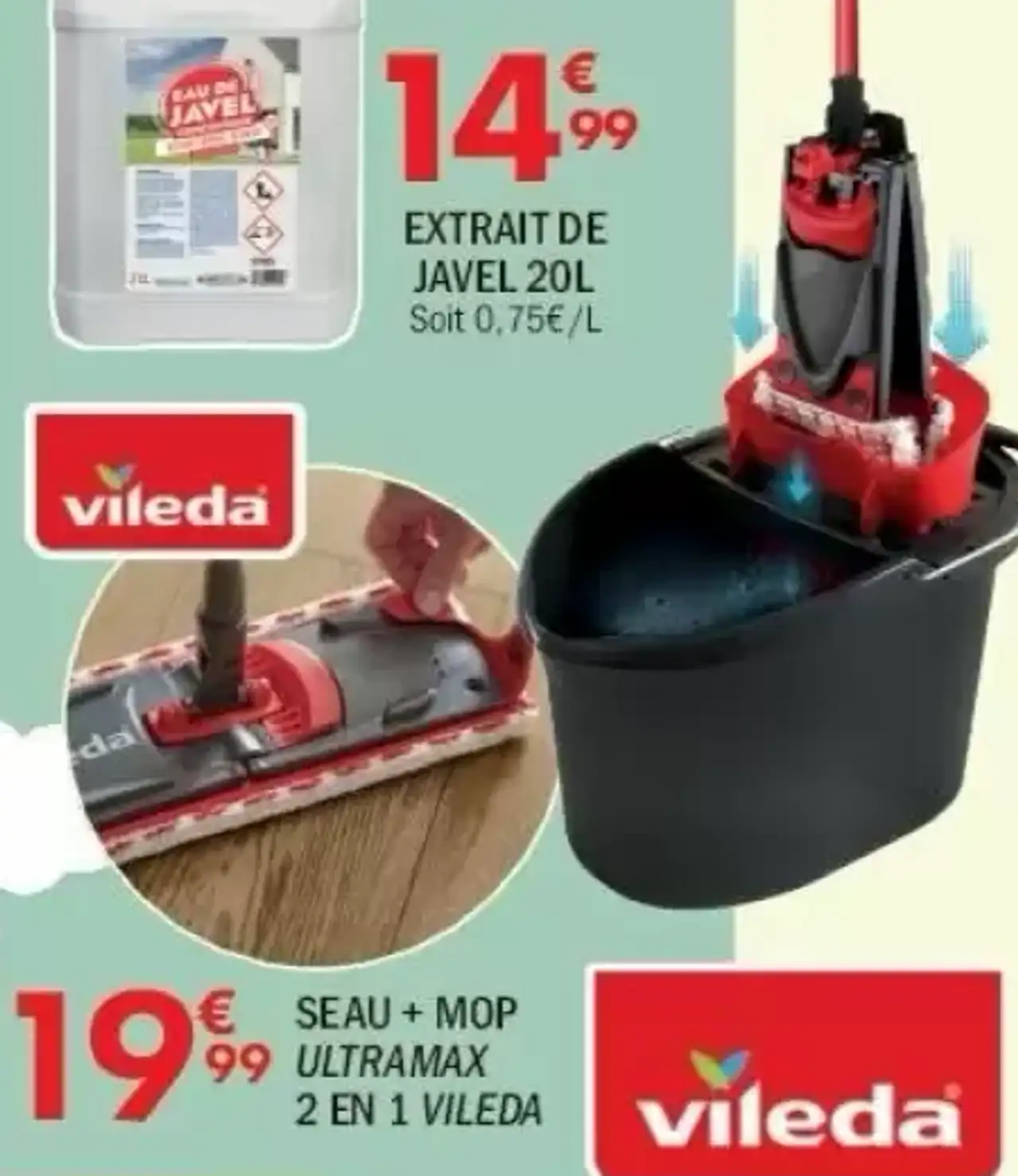 SEAU + MOP ULTRAMAX 2 EN 1 VILEDA