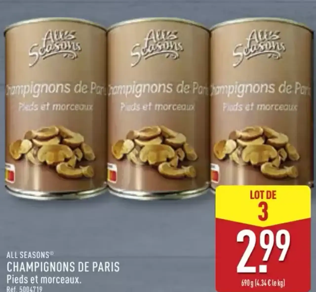 CHAMPIGNONS DE PARIS Pieds et morceaux.