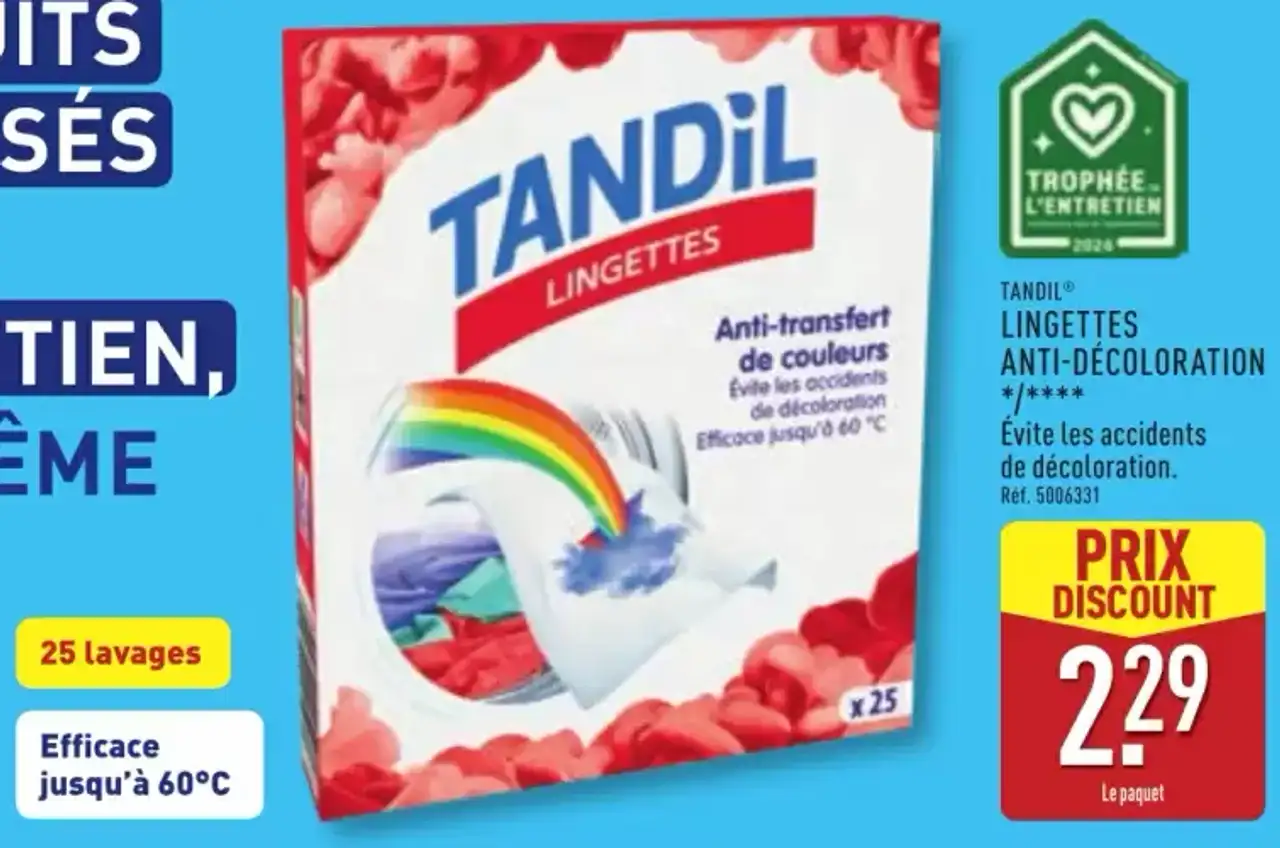 LINGETTES ANTI-DÉCOLORATION * / **** Évite les accidents de décoloration.