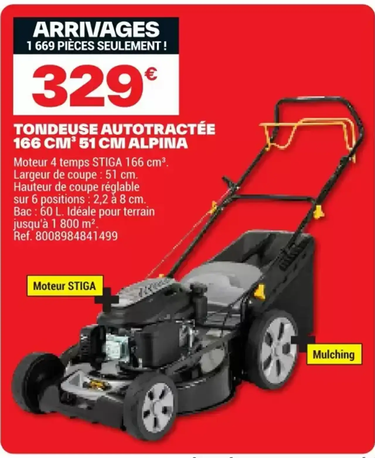 TONDEUSE AUTOTRACTÉE 166 CM³ 51 CM ALPINA