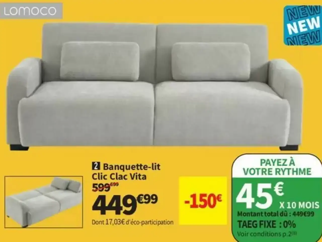 Banquette-lit Clic Clac Vita