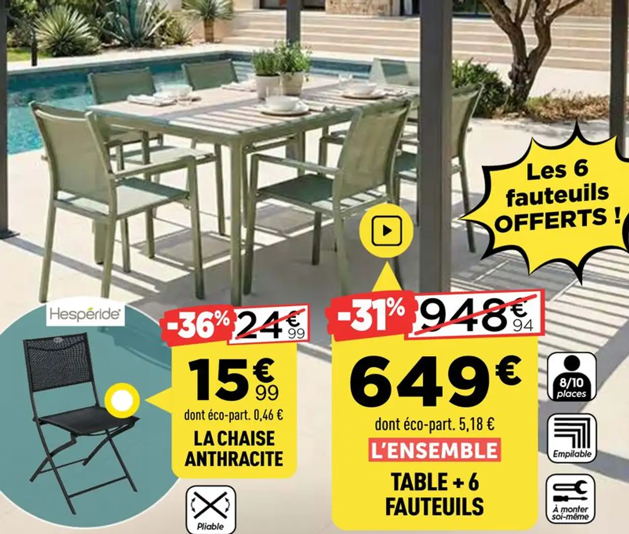 TABLE + 6 FAUTEUILS