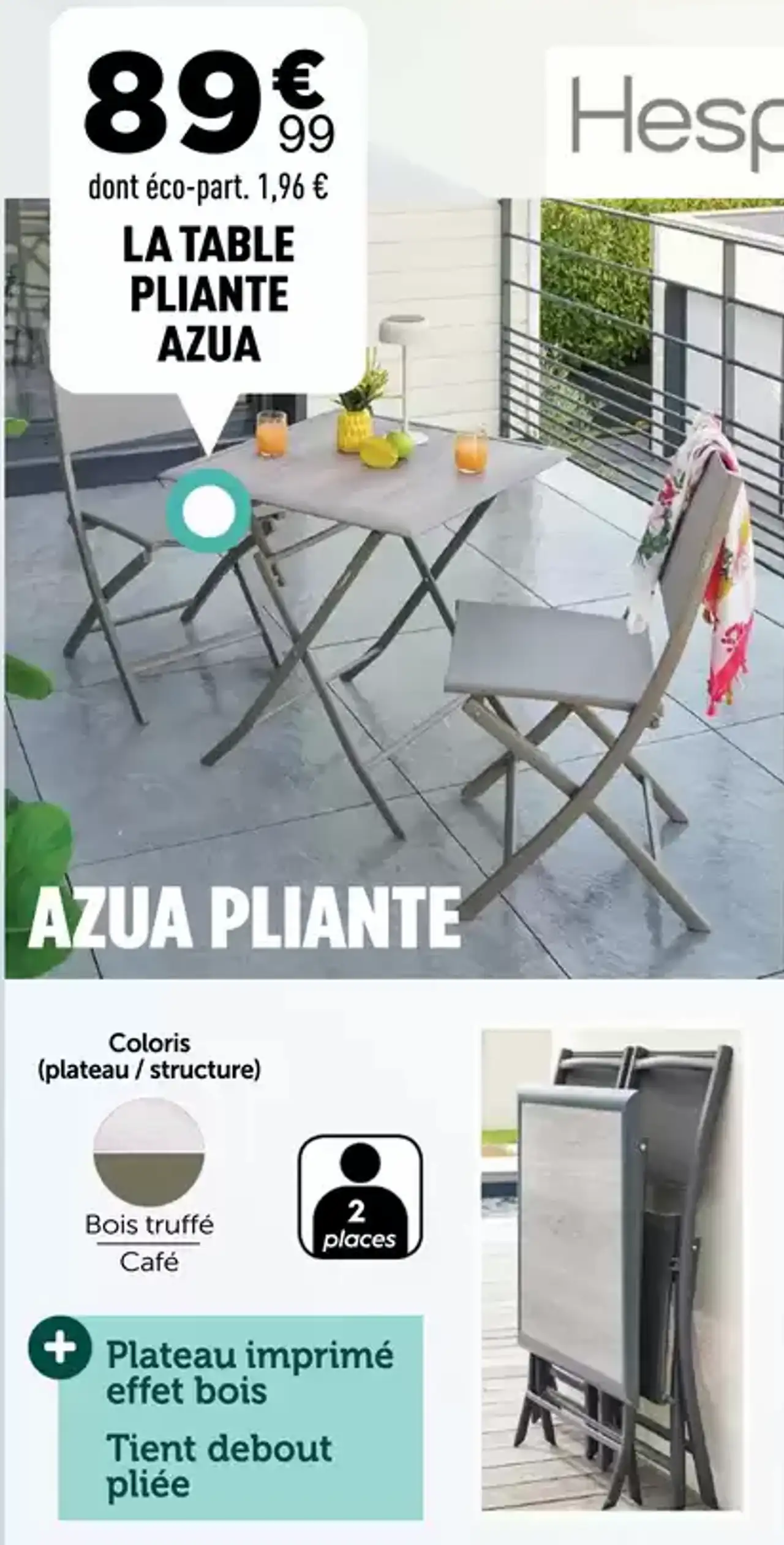 LA TABLE PLIANTE AZUA