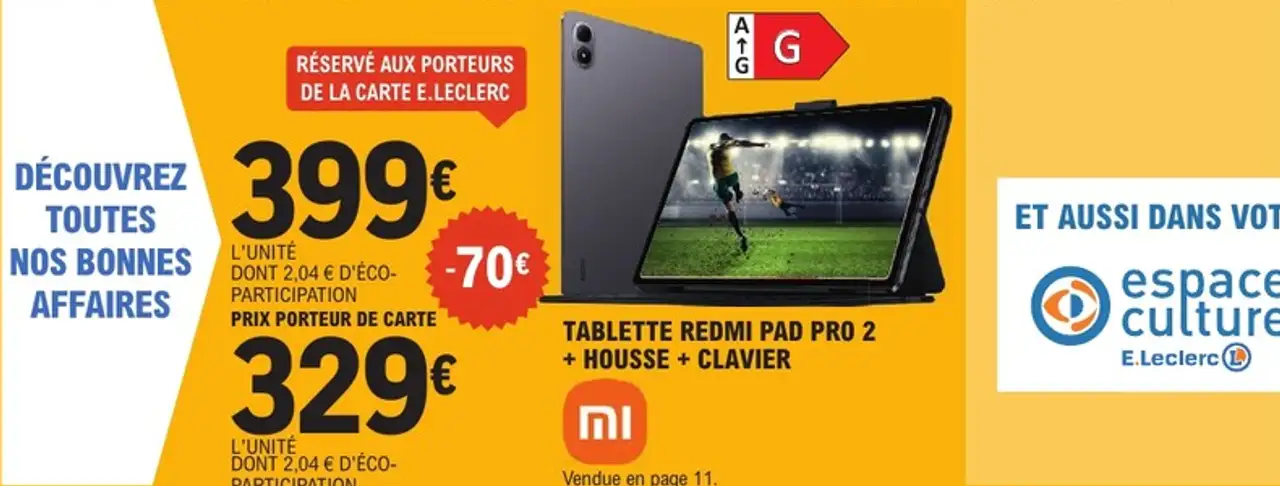 TABLETTE REDMI PAD PRO 2 + HOUSSE + CLAVIER