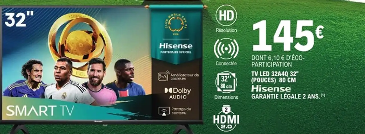 TV LED 32A4Q 32" (POUCES) 80 CM Hisense