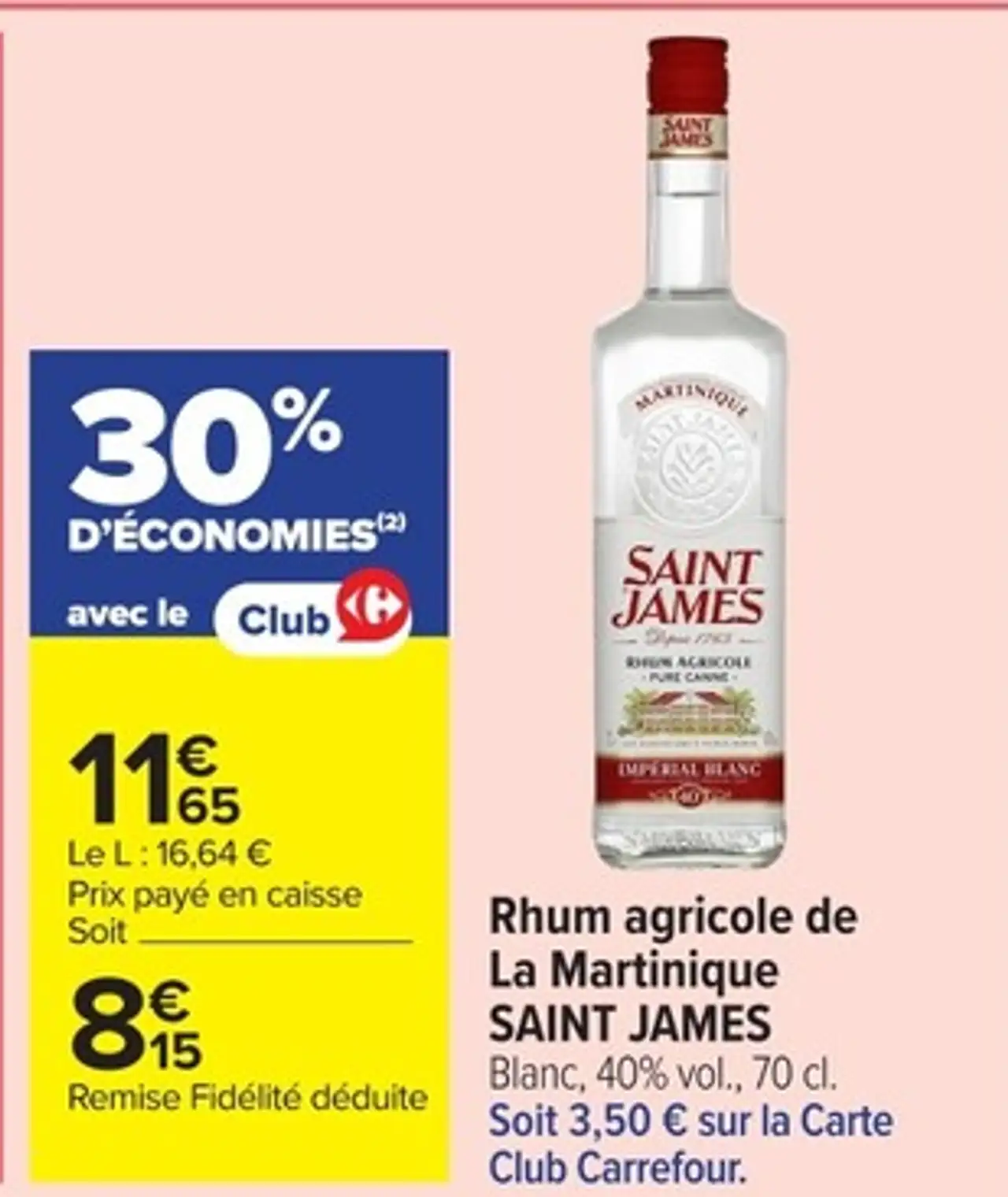 Rhum agricole de La Martinique SAINT JAMES