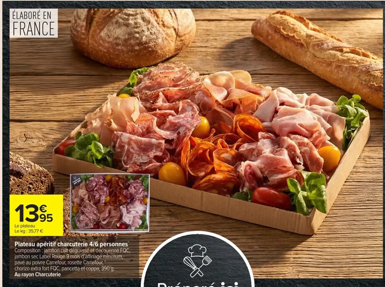 Plateau apéritif charcuterie 4/6 personnes