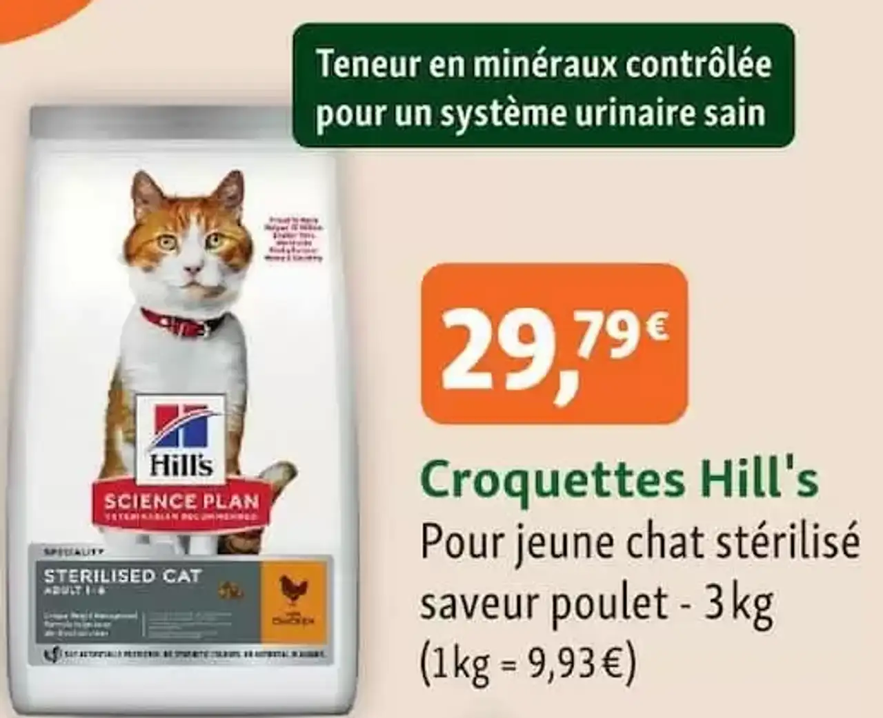 Croquettes Hill's Pour jeune chat stérilisé saveur poulet - 3 kg