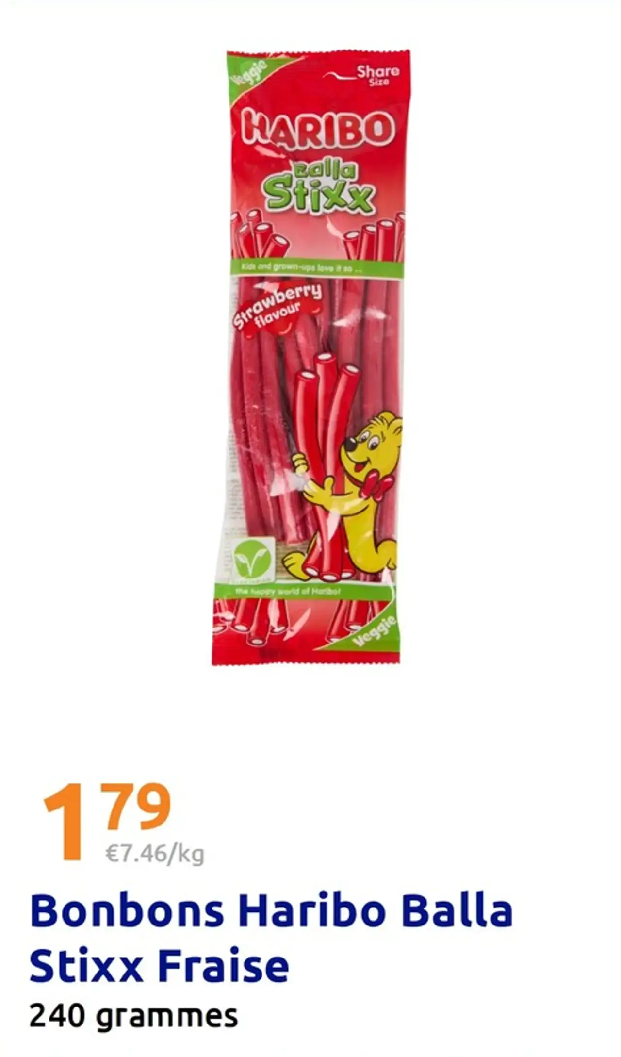Bonbons Haribo Balla Stixx Fraise
