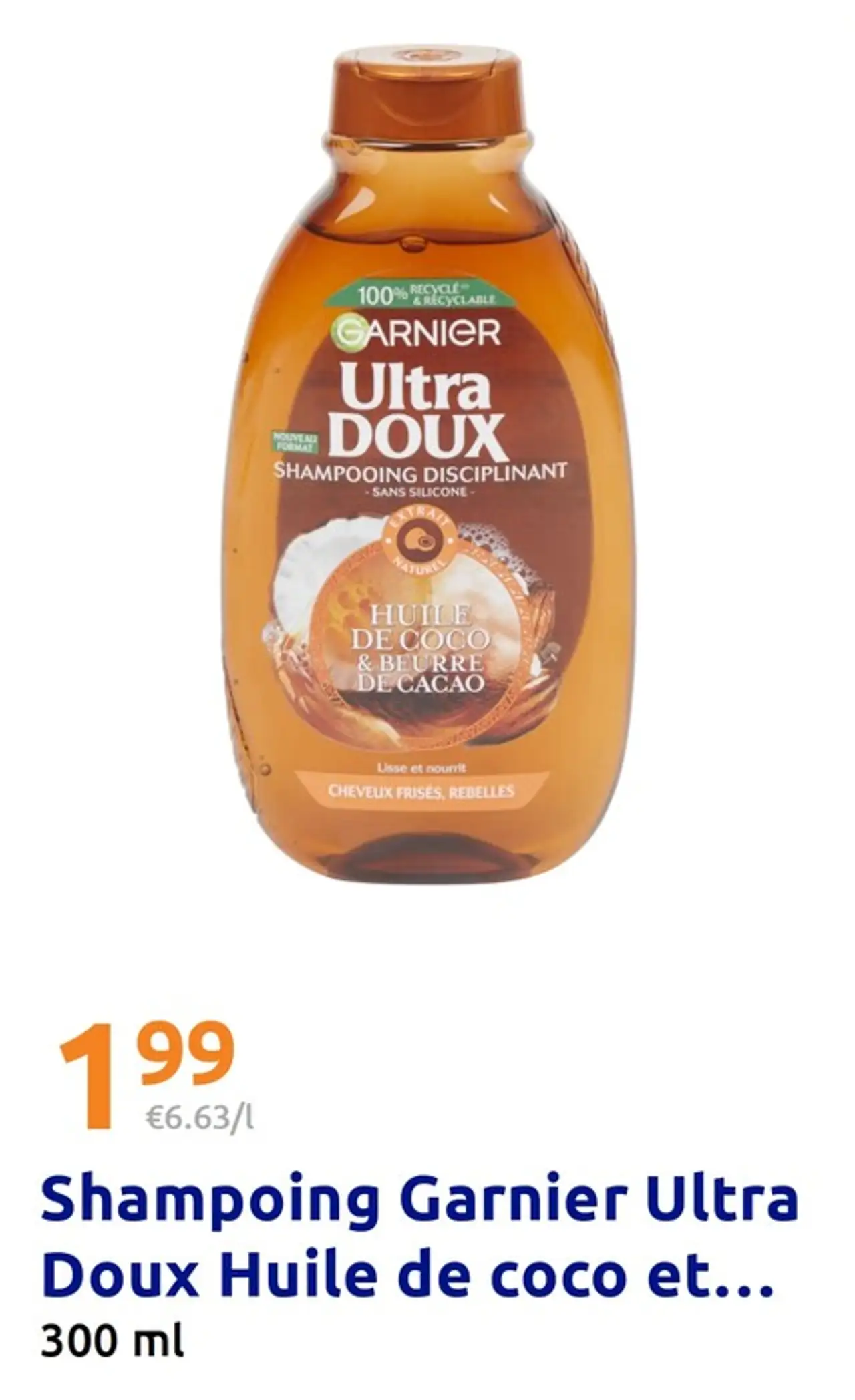 Shampoing Garnier Ultra Doux Huile de coco et beurre de cacao