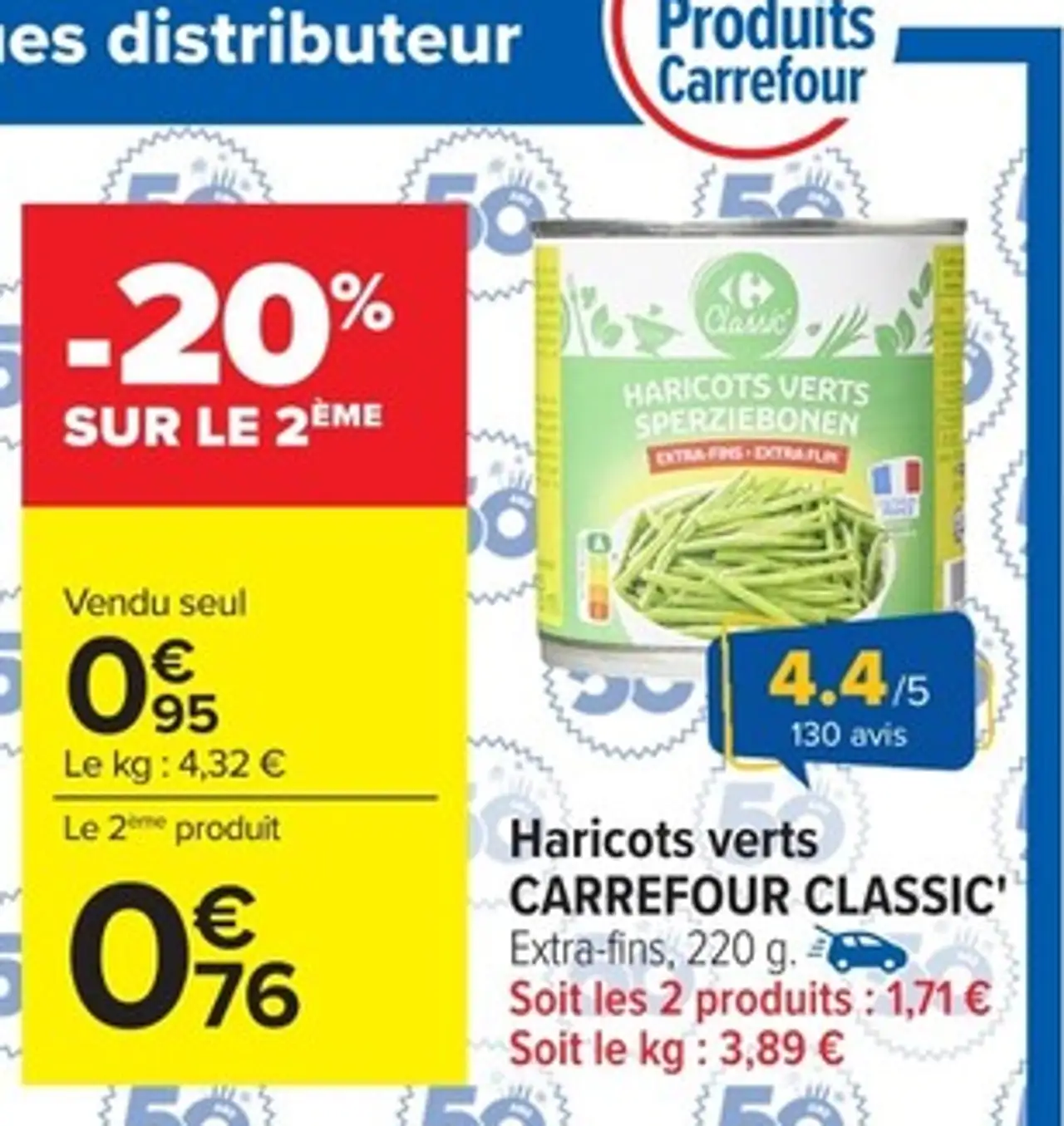 Haricots verts CARREFOUR CLASSIC
