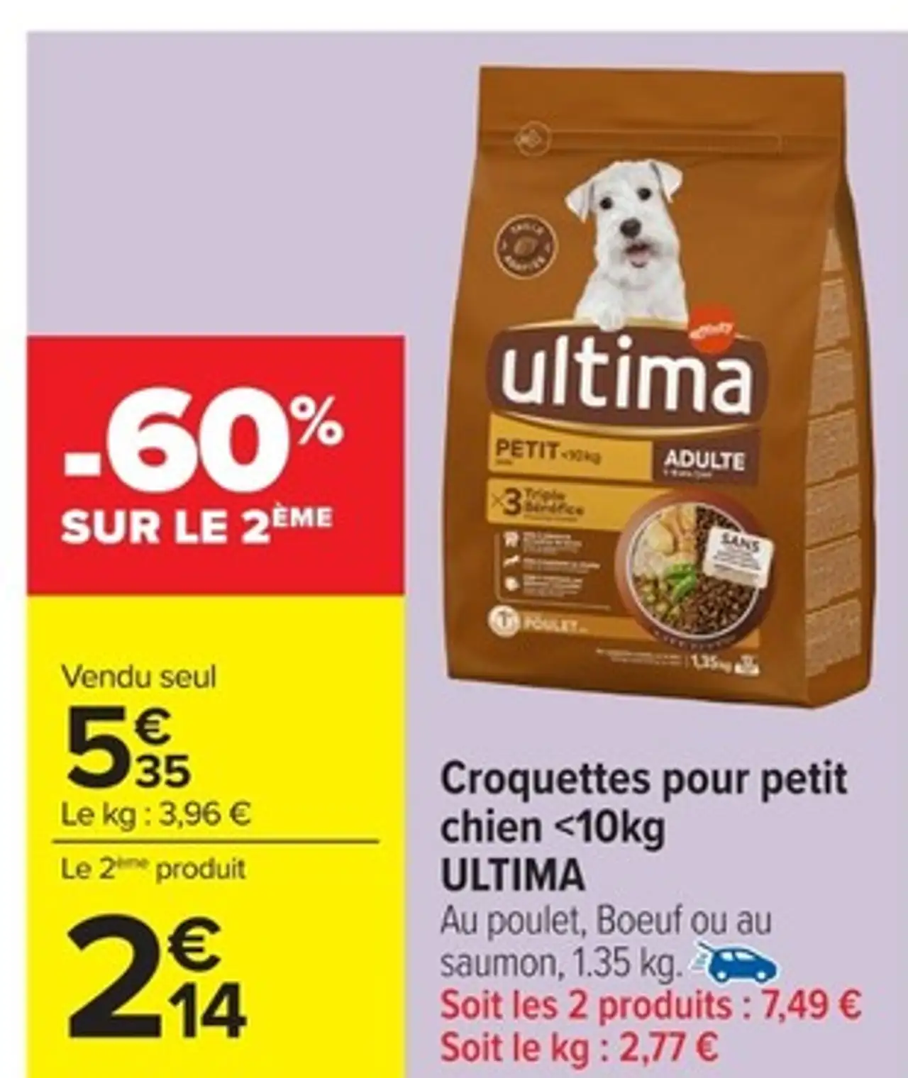 Croquettes pour petit chien <10kg ULTIMA