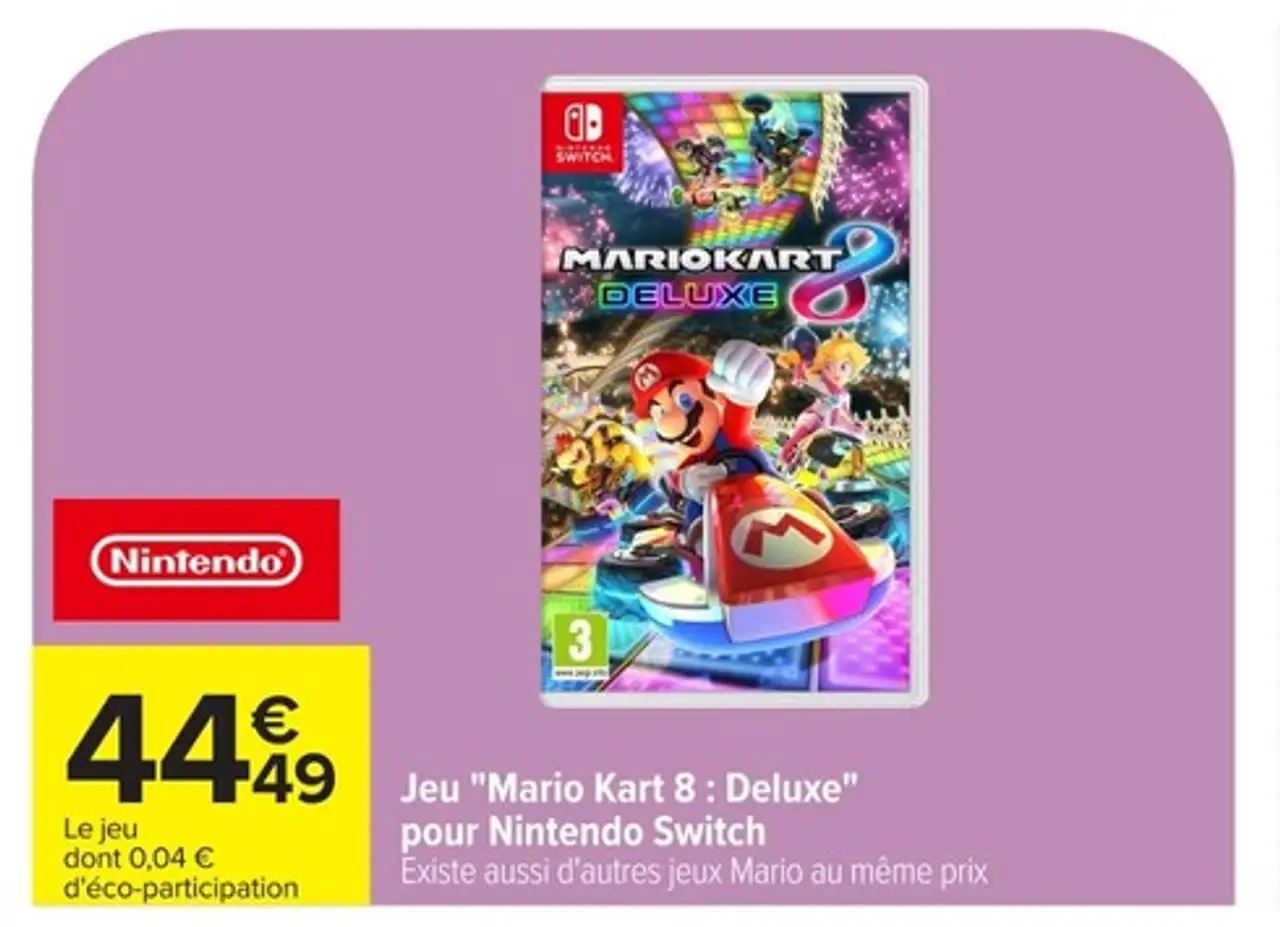 Jeu "Mario Kart 8 : Deluxe" pour Nintendo Switch