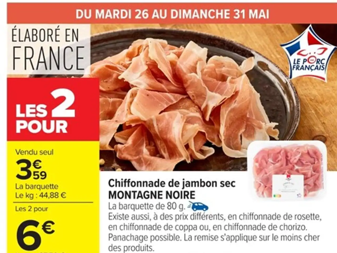 Chiffonnade de jambon sec
