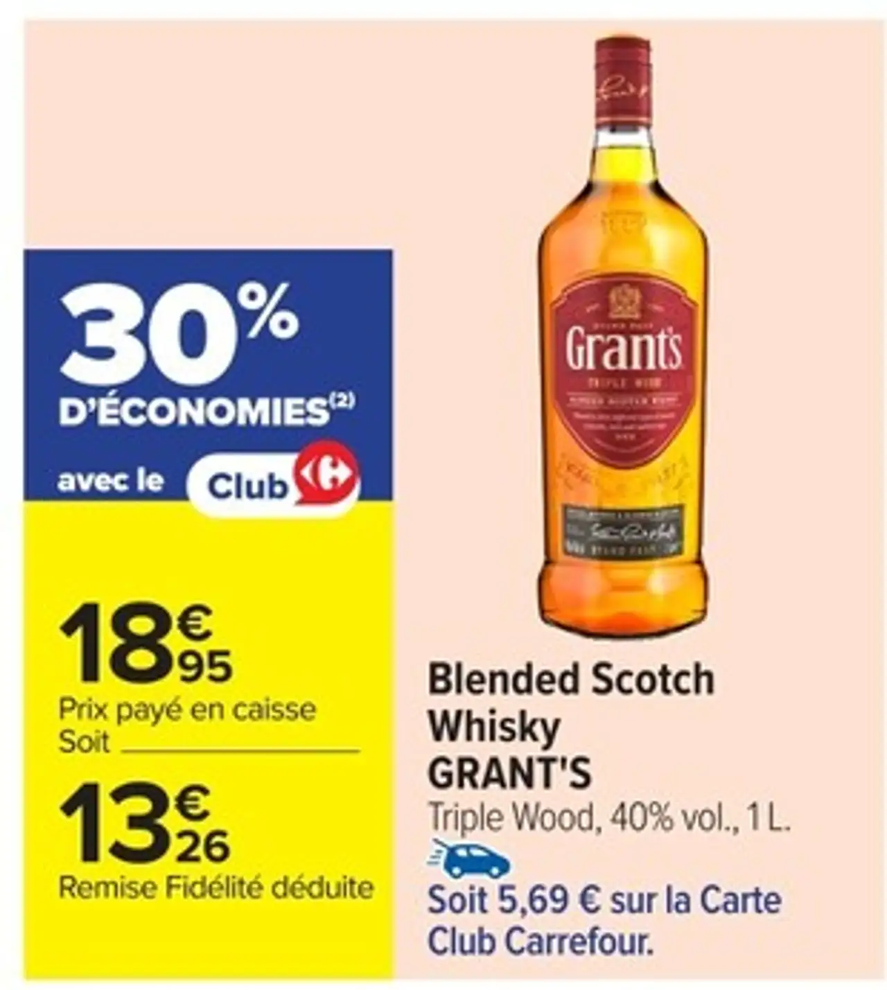 Blended Scotch Whisky GRANT'S Triple Wood, 40% vol., 1 L.