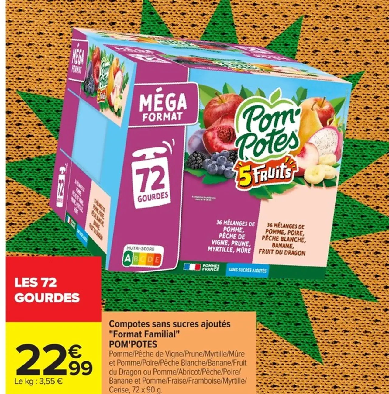 Compotes sans sucres ajoutés "Format Familial" POM'POTES