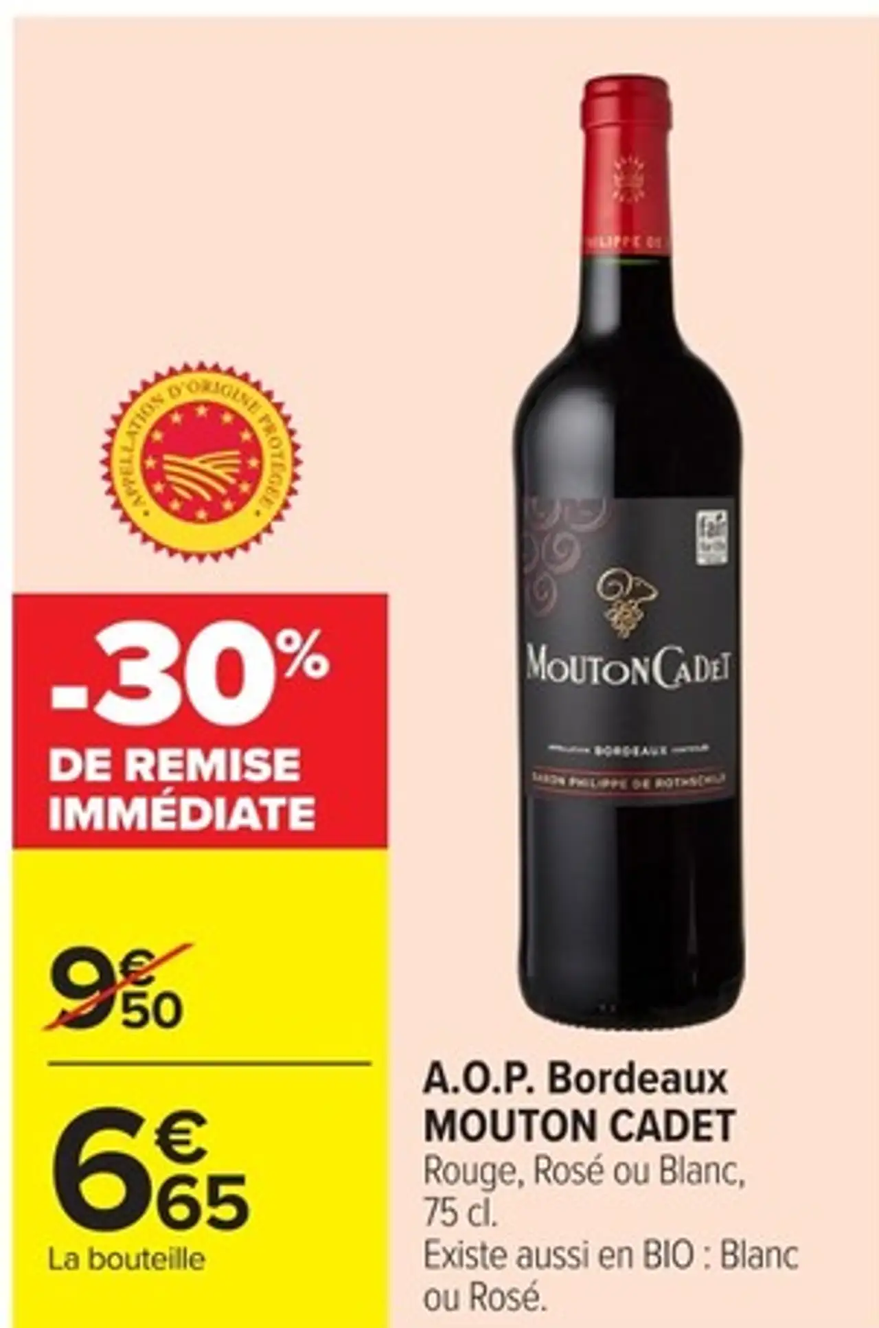 A.O.P. Bordeaux MOUTON CADET