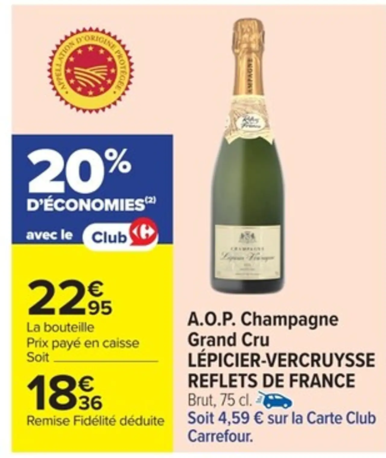 A.O.P. Champagne Grand Cru LÉPICIER-VERCRUYSSE REFLETS DE FRANCE Brut, 75 cl