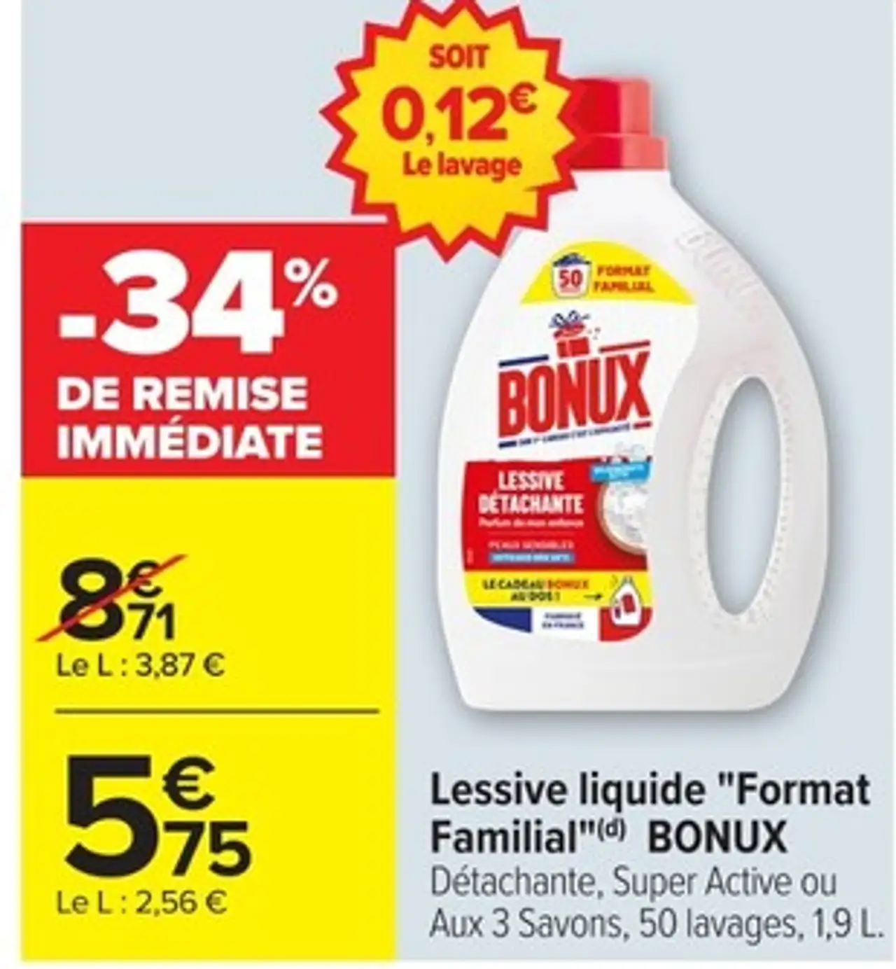 Lessive liquide "Format Familial"(d) BONUX