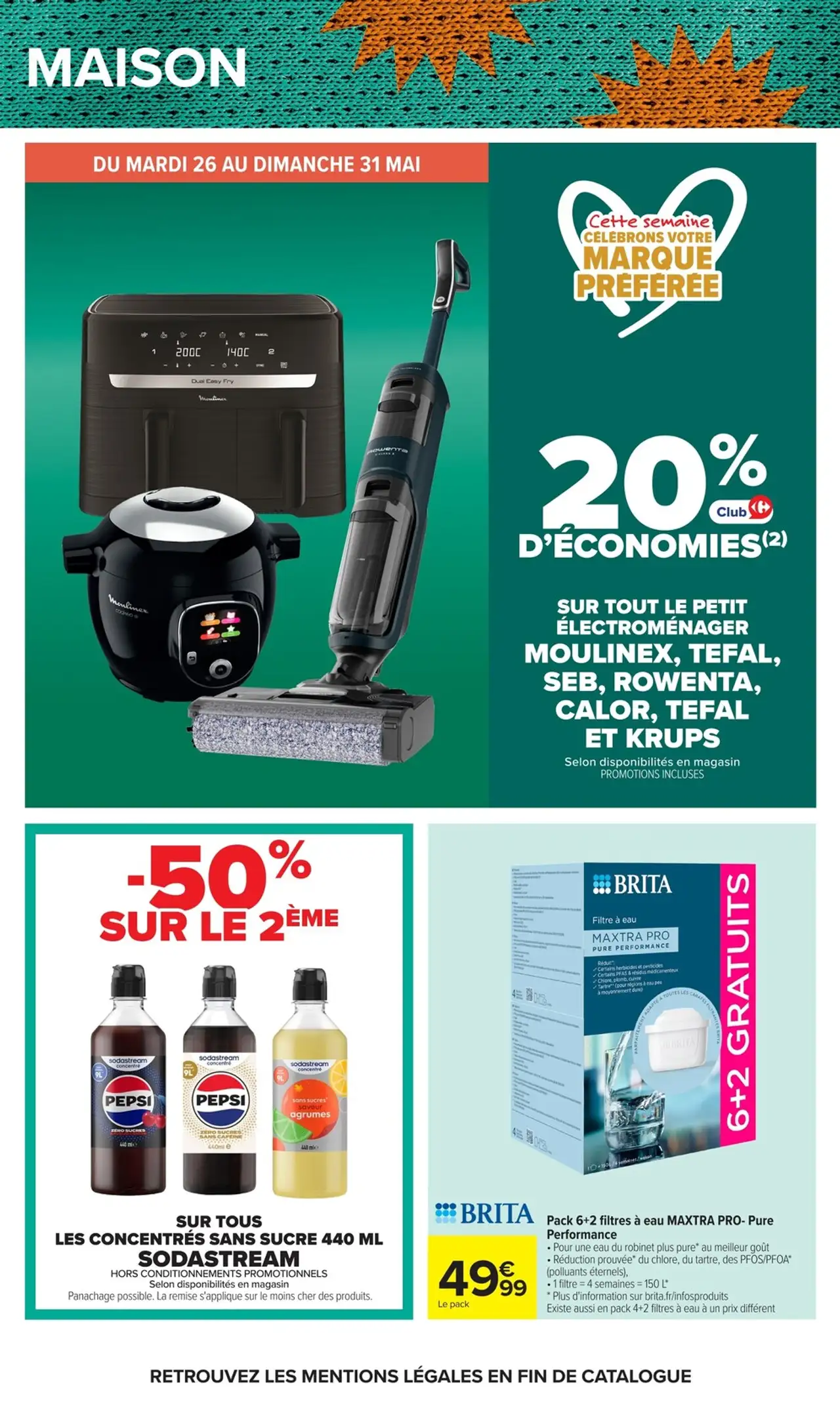 SUR TOUT LE PETIT ÉLECTROMÉNAGER MOULINEX, TEFAL, SEB, ROWENTA, CALOR, TEFAL ET KRUPS