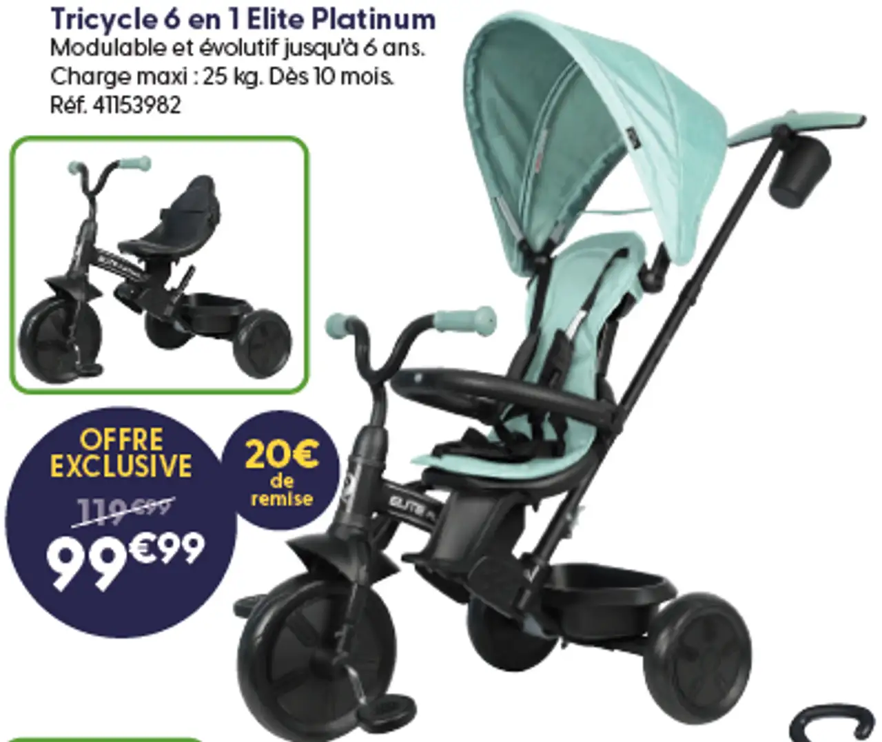 Tricycle 6 en 1 Elite Platinum