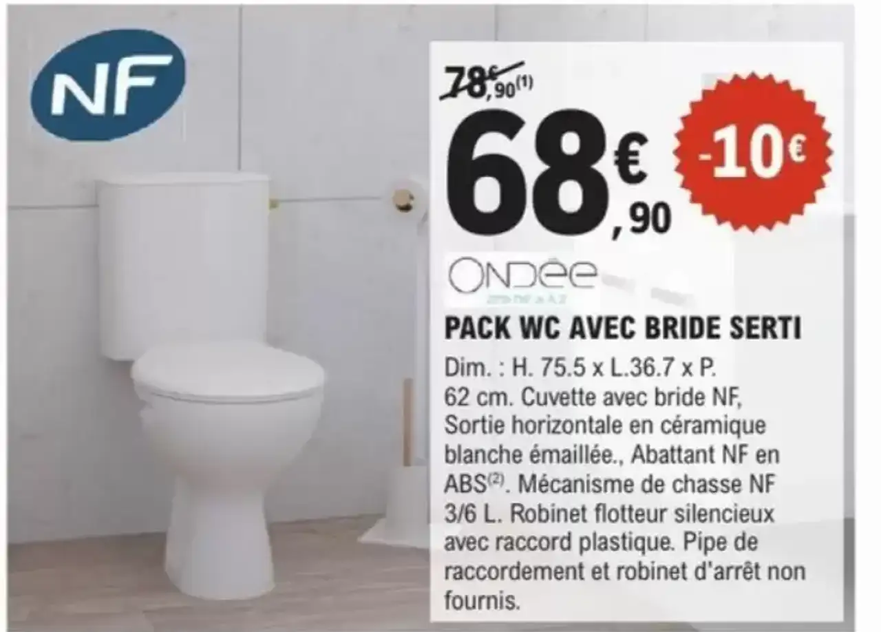 PACK WC AVEC BRIDE SERTI