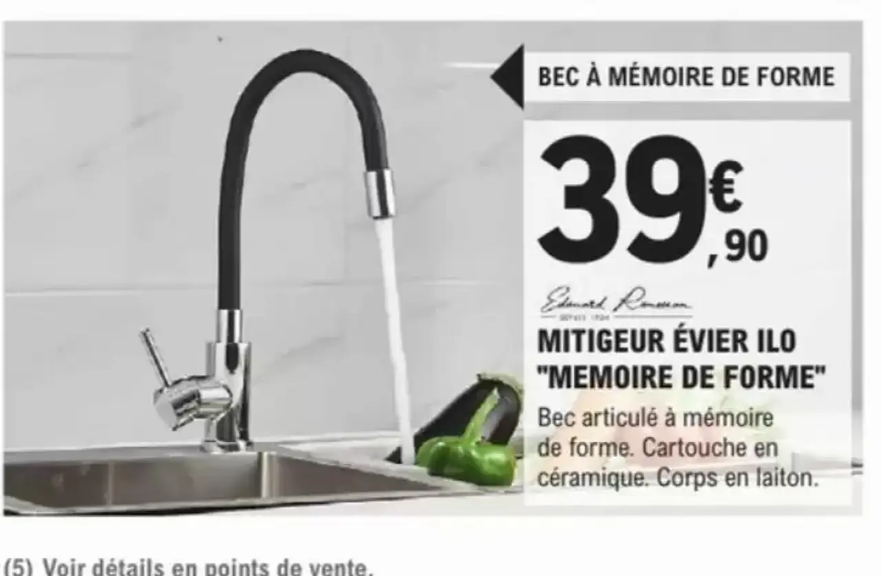 MITIGEUR ÉVIER ILO "MEMOIRE DE FORME"