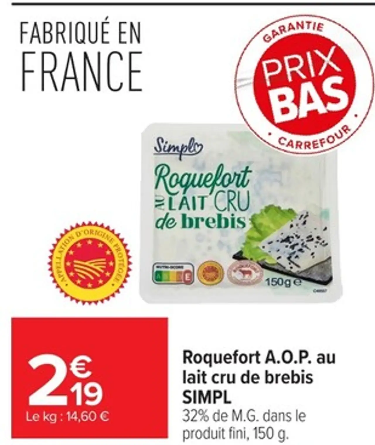 Roquefort A.O.P. au lait cru de brebis SIMPL