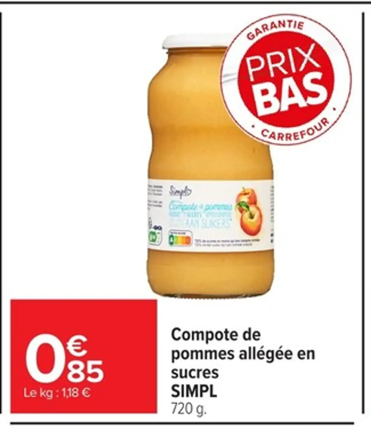 Compote de pommes allégée en sucres SIMPL