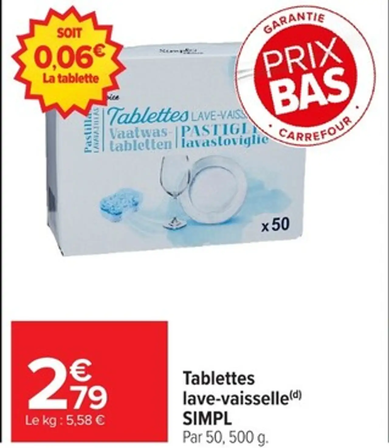 Tablettes lave-vaisselle SIMPL