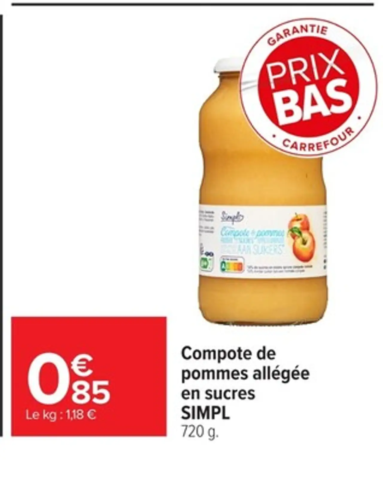 Compote de pommes allégée en sucres SIMPL