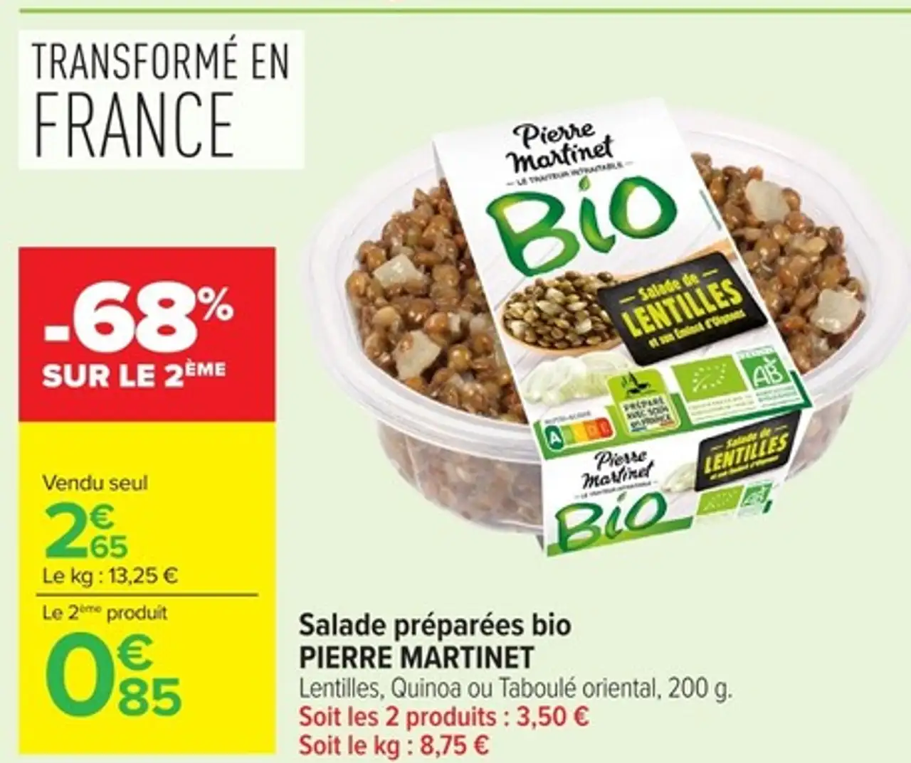 Salade préparées bio PIERRE MARTINET