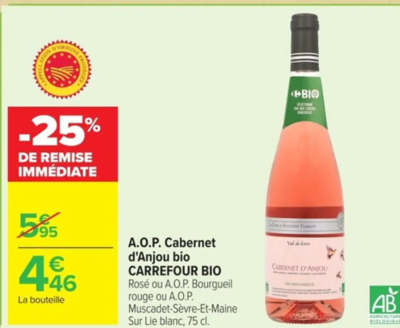 A.O.P. Cabernet d'Anjou bio CARREFOUR BIO