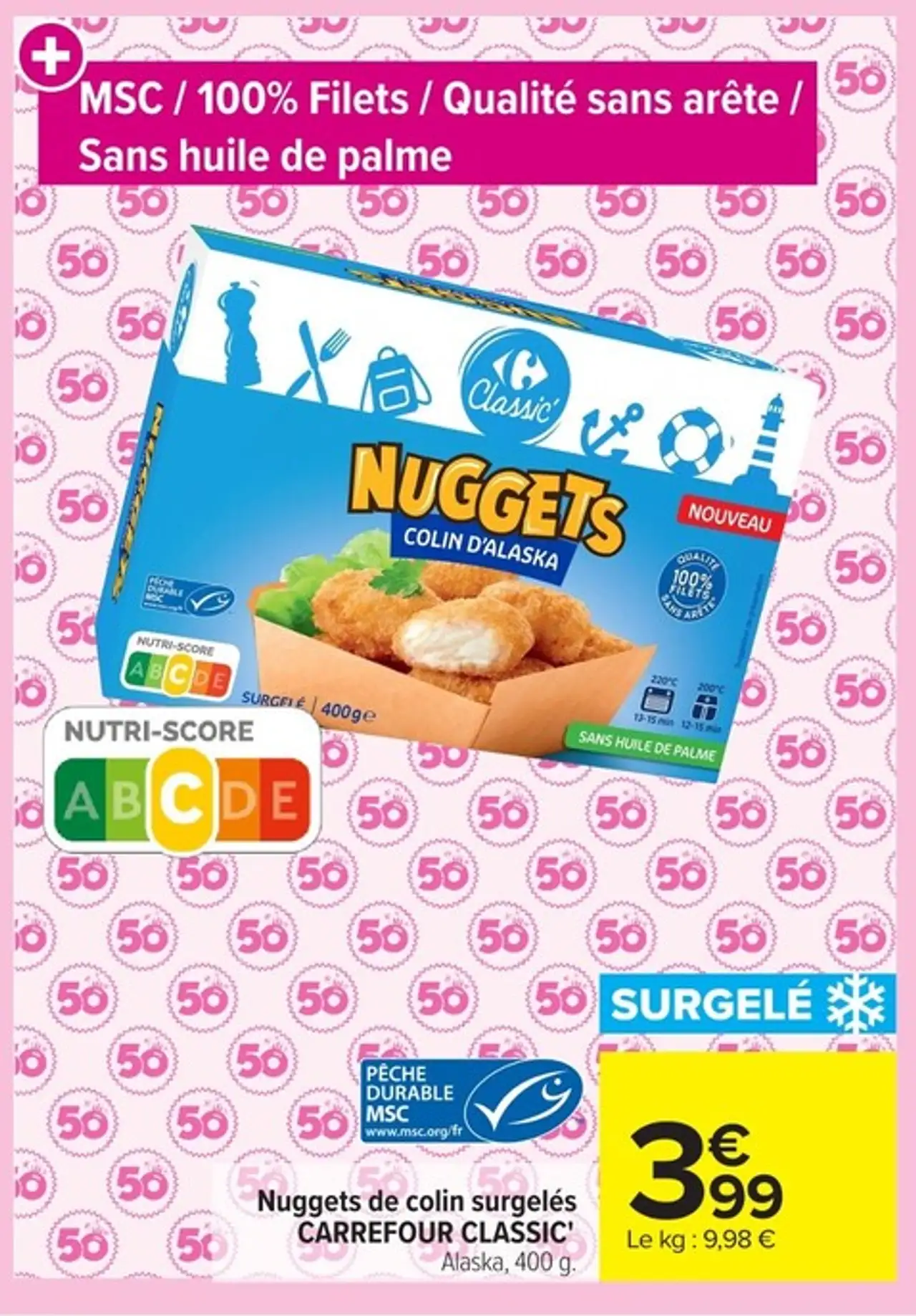 Nuggets de colin surgelés CARREFOUR CLASSIC