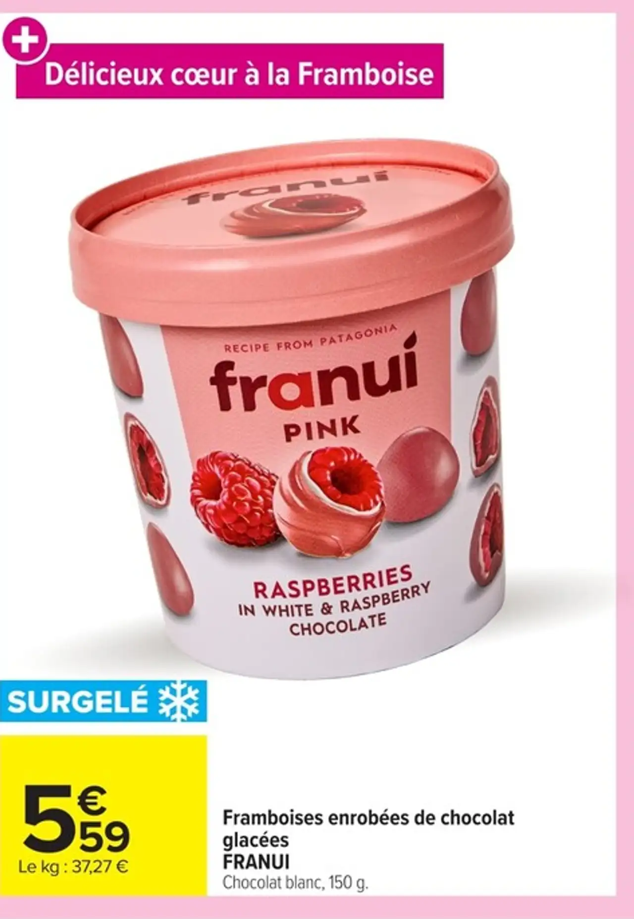 Framboises enrobées de chocolat glacées FRANUI