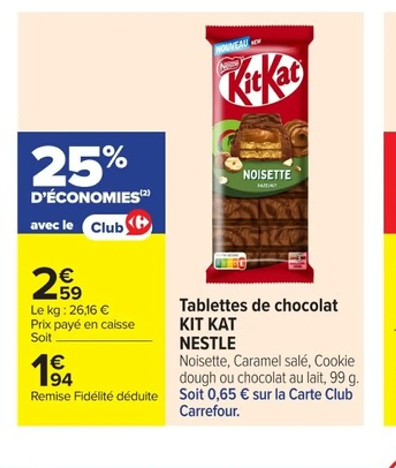 Tablettes de chocolat KIT KAT NESTLE