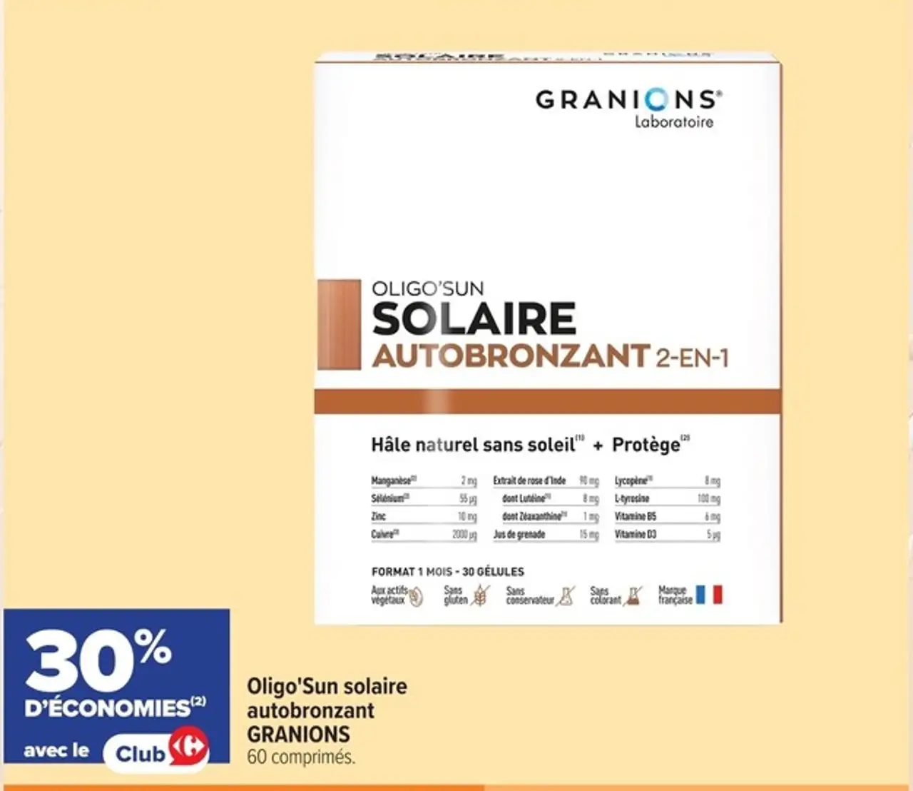 Oligo'Sun solaire autobronzant GRANIONS