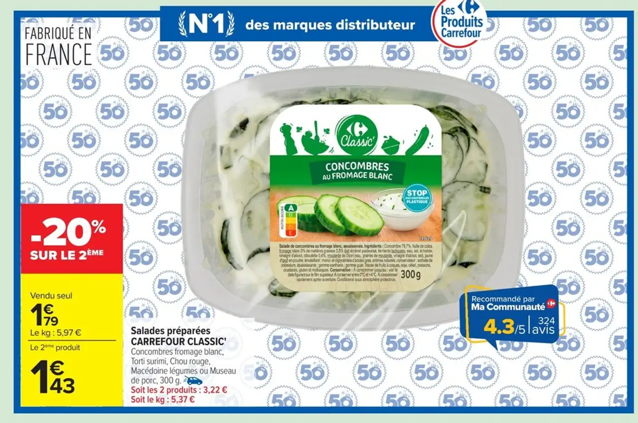 Salades préparées CARREFOUR CLASSIC
