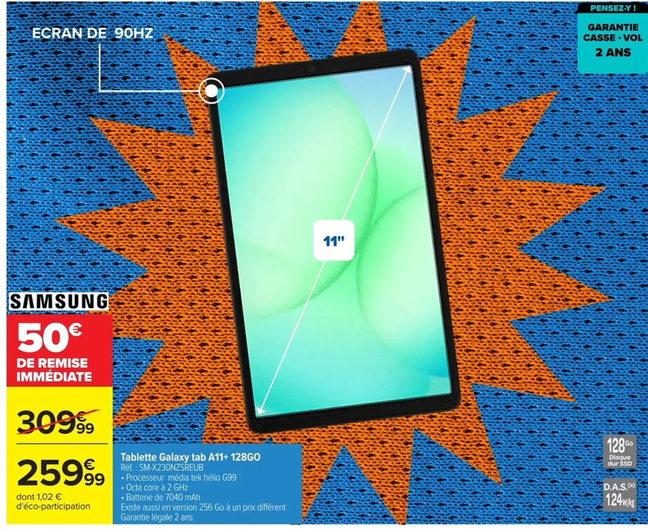 Samsung Tablette Galaxy tab A11+ 128GO