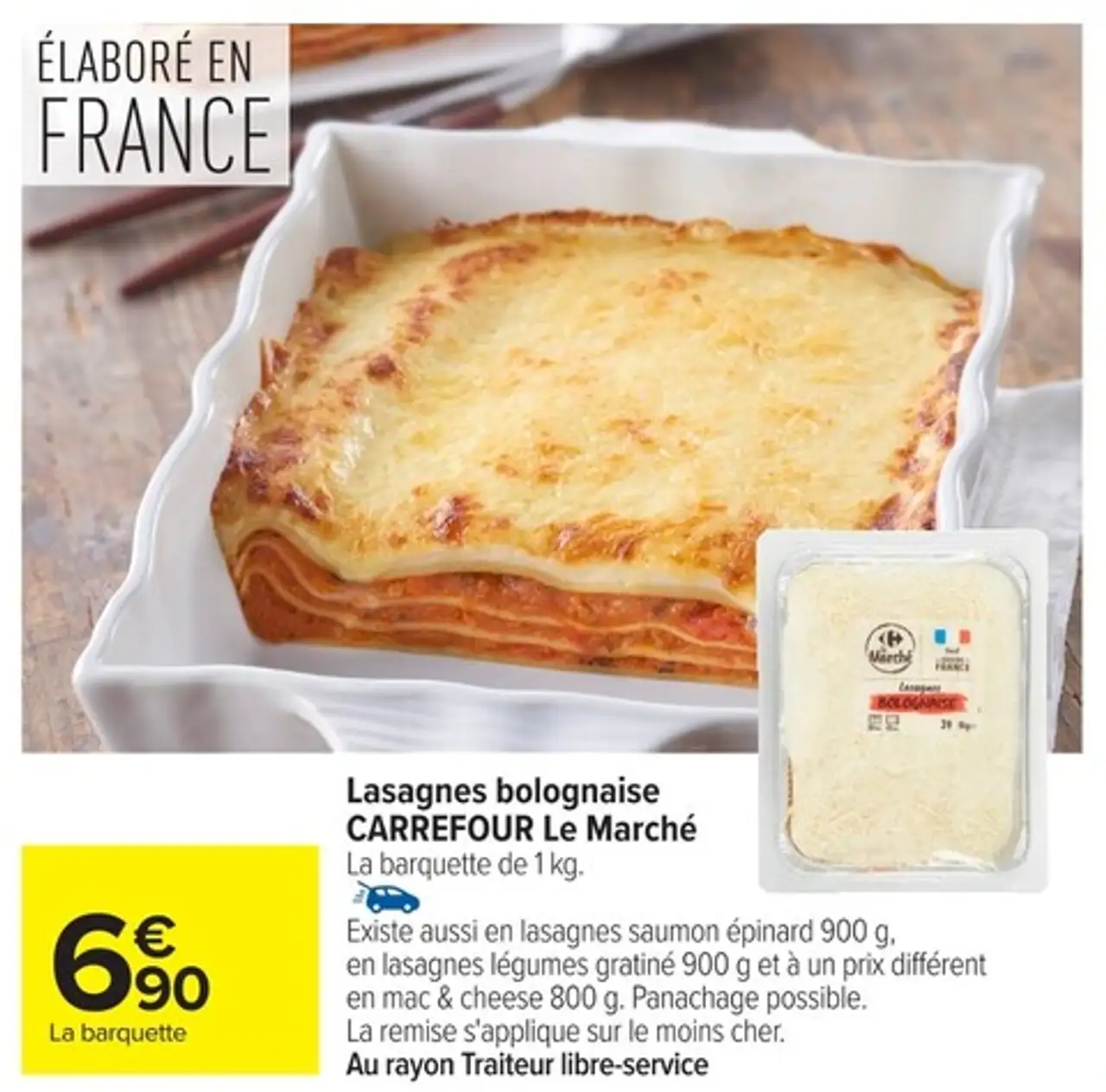 Lasagnes bolognaise CARREFOUR Le Marché