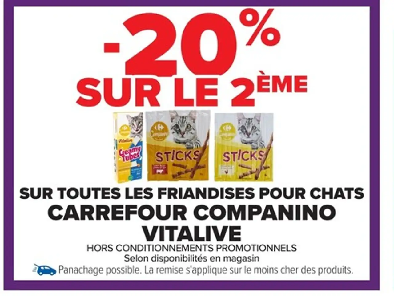 Friandises pour chats CARREFOUR COMPANINO VITALIVE