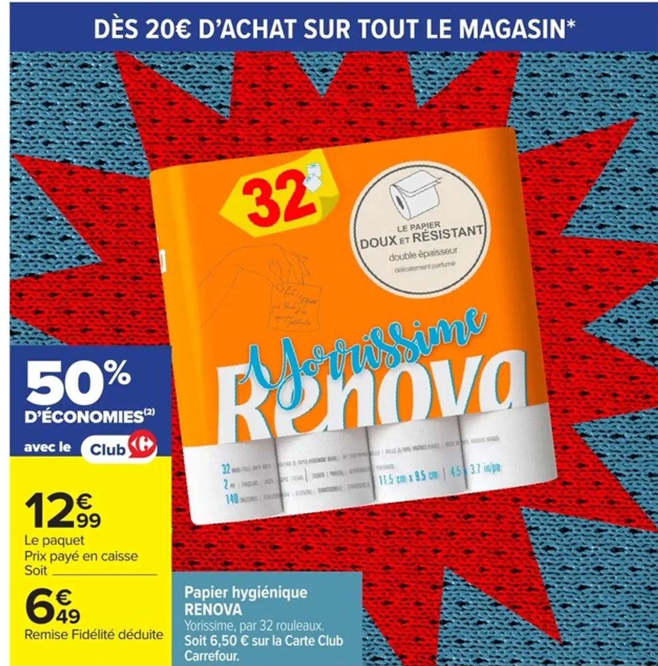Papier hygiénique RENOVA Yorissime